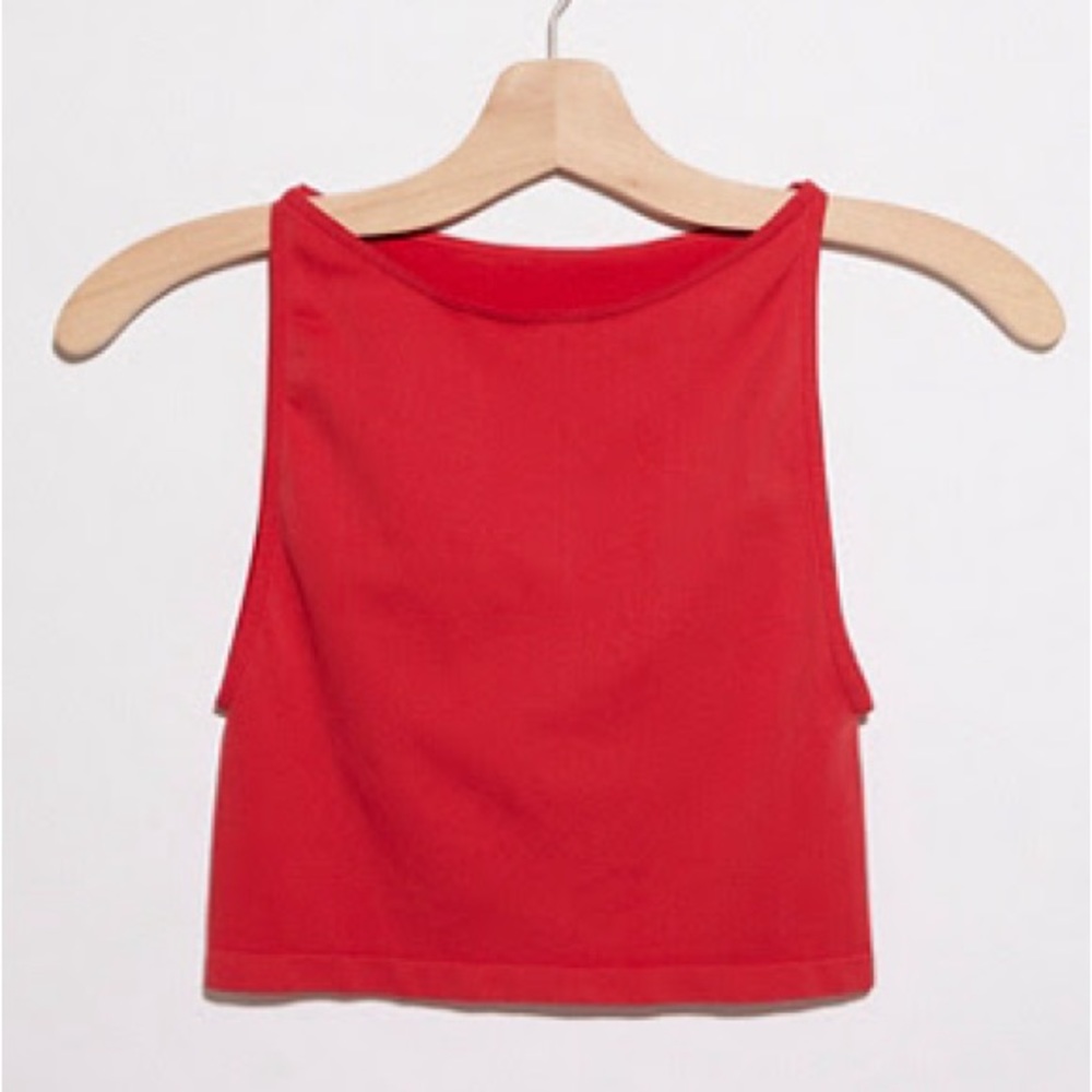Free People Bright Red Boatneck Brami - Bright Red - M/L